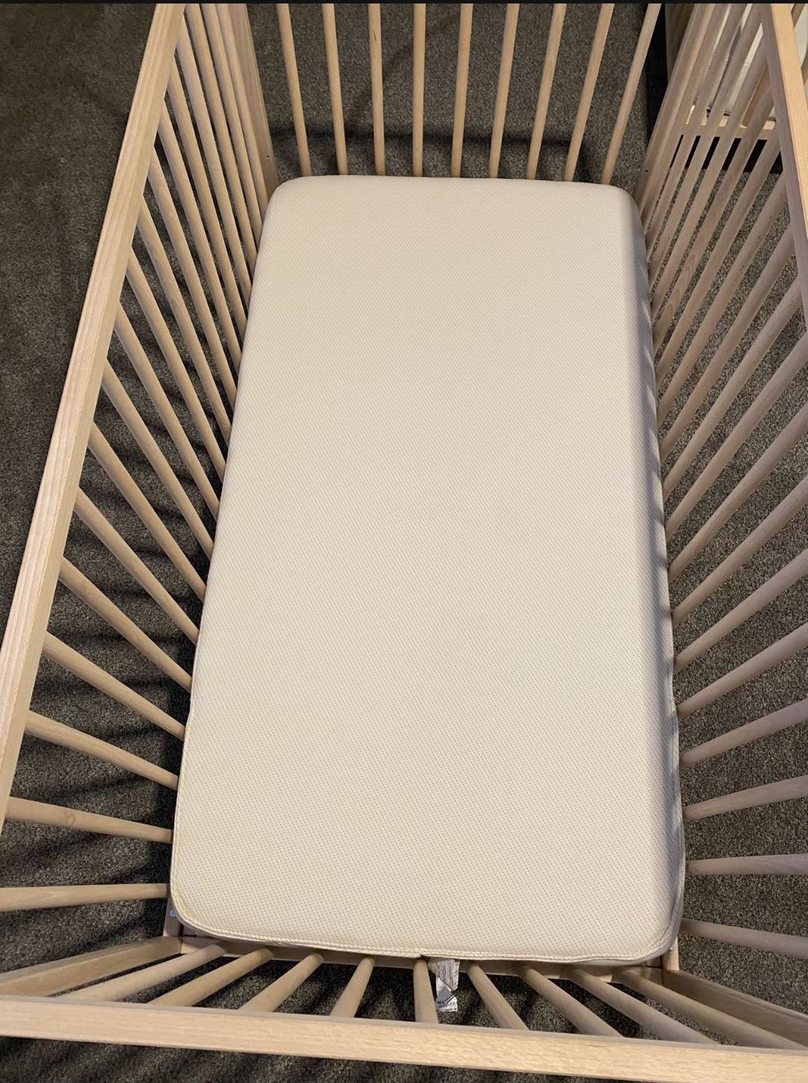 IKEA SNIGLAR Cribs & 2 Colgate Eco Classica Mattresses (Infant/Toddler Flip) for Sale in