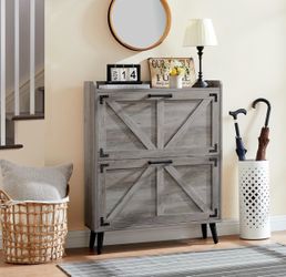 Shoe cabinet with 2 flip drawers farmhouse [NEW]