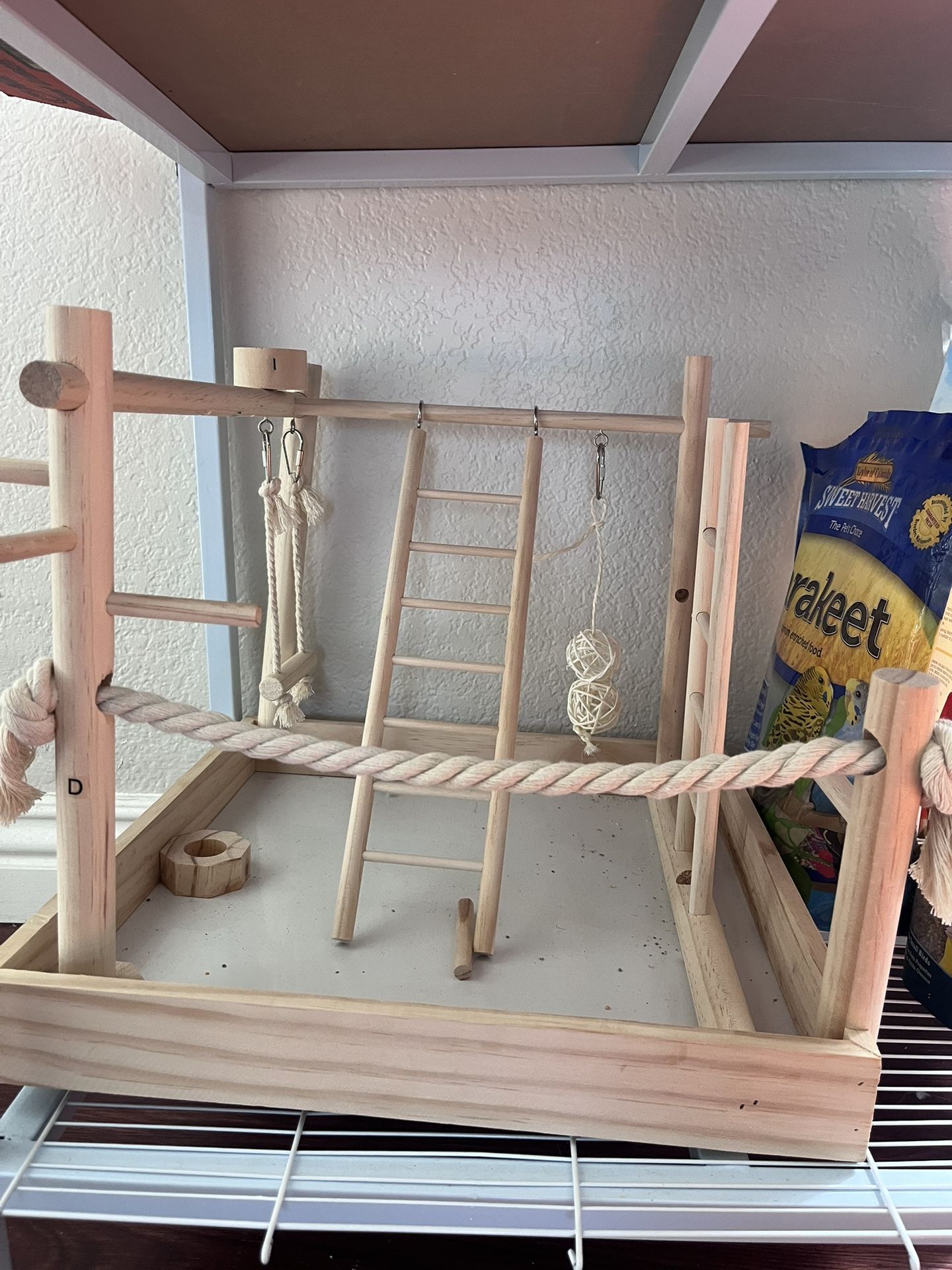 Bird Playground And Cage W/stand