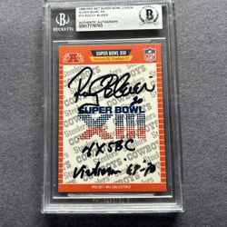 1989 Pro Set #13 Rocky Bleier signed.BAS Authenticated Autograph. Negotiable 