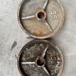 Pair Of 35lbs Olympic Plates 