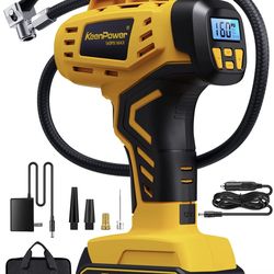 KeenPower Tire Inflator Portable Air - 21V Rechargeable Battery