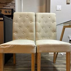 PAIR of Tufted Dining Chairs (Freshly Cleaned) - $20
