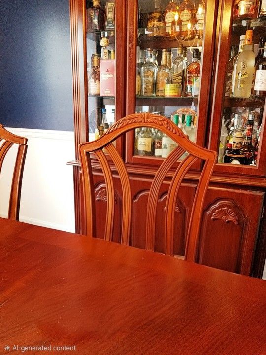 China Cabinet Wood Light Glass Shelves