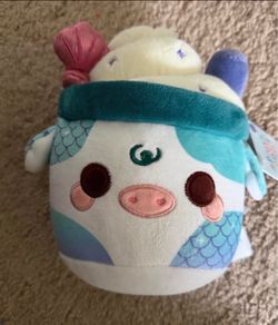 Squishmallow Mermaid Pig Plush Toy