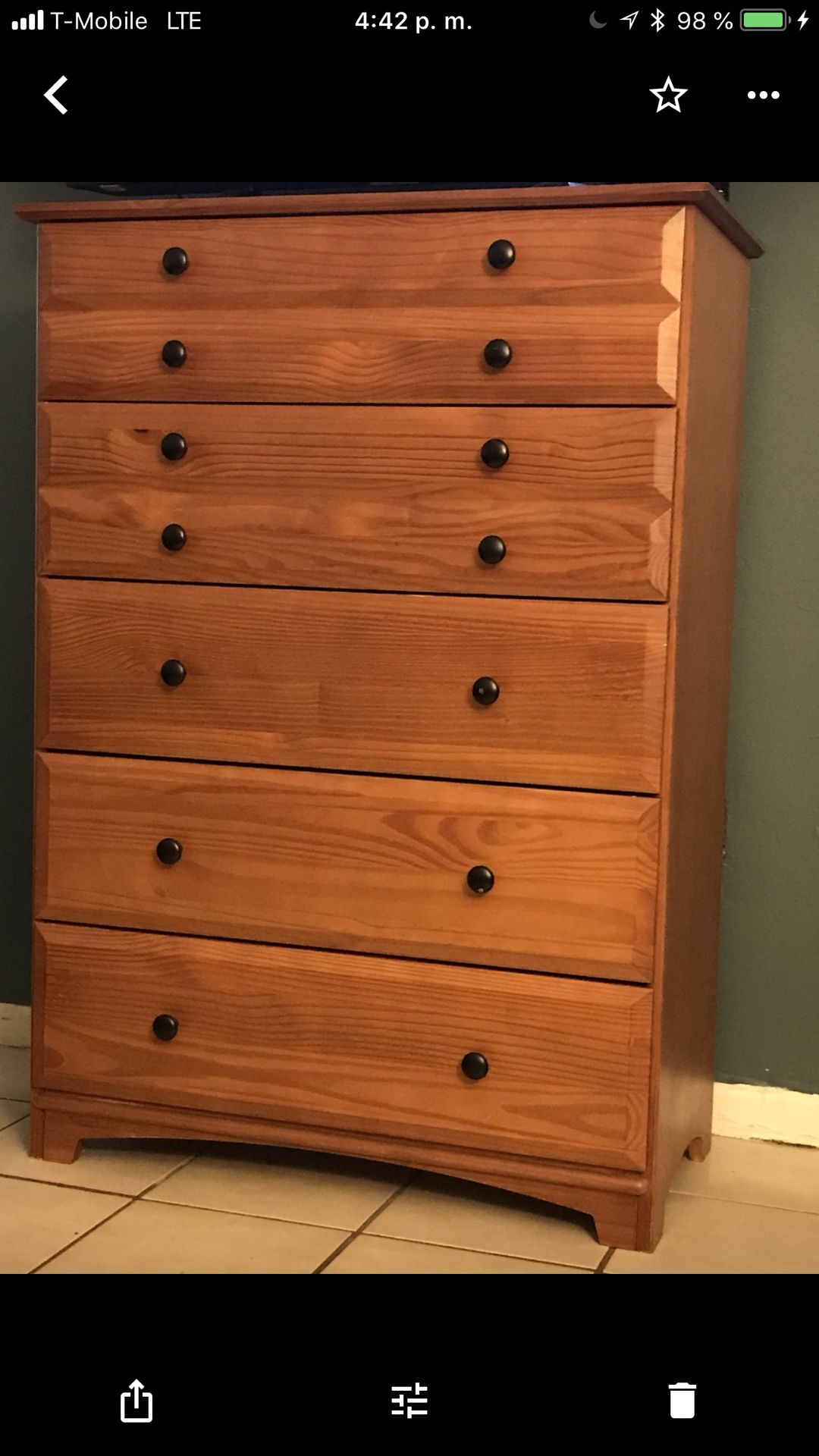 Gavetero de madera perfecta condiciones 5 gavetas grandes