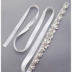 bridal FLOWER PATTERN HANDMADE CRYSTAL BELT AND HEADBAND