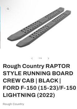 Rough Country Raptor style running boards black for F150 crew cab (2015-2022)
