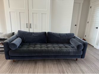 Article Sven Cascadia Blue Tufted Velvet Sofa