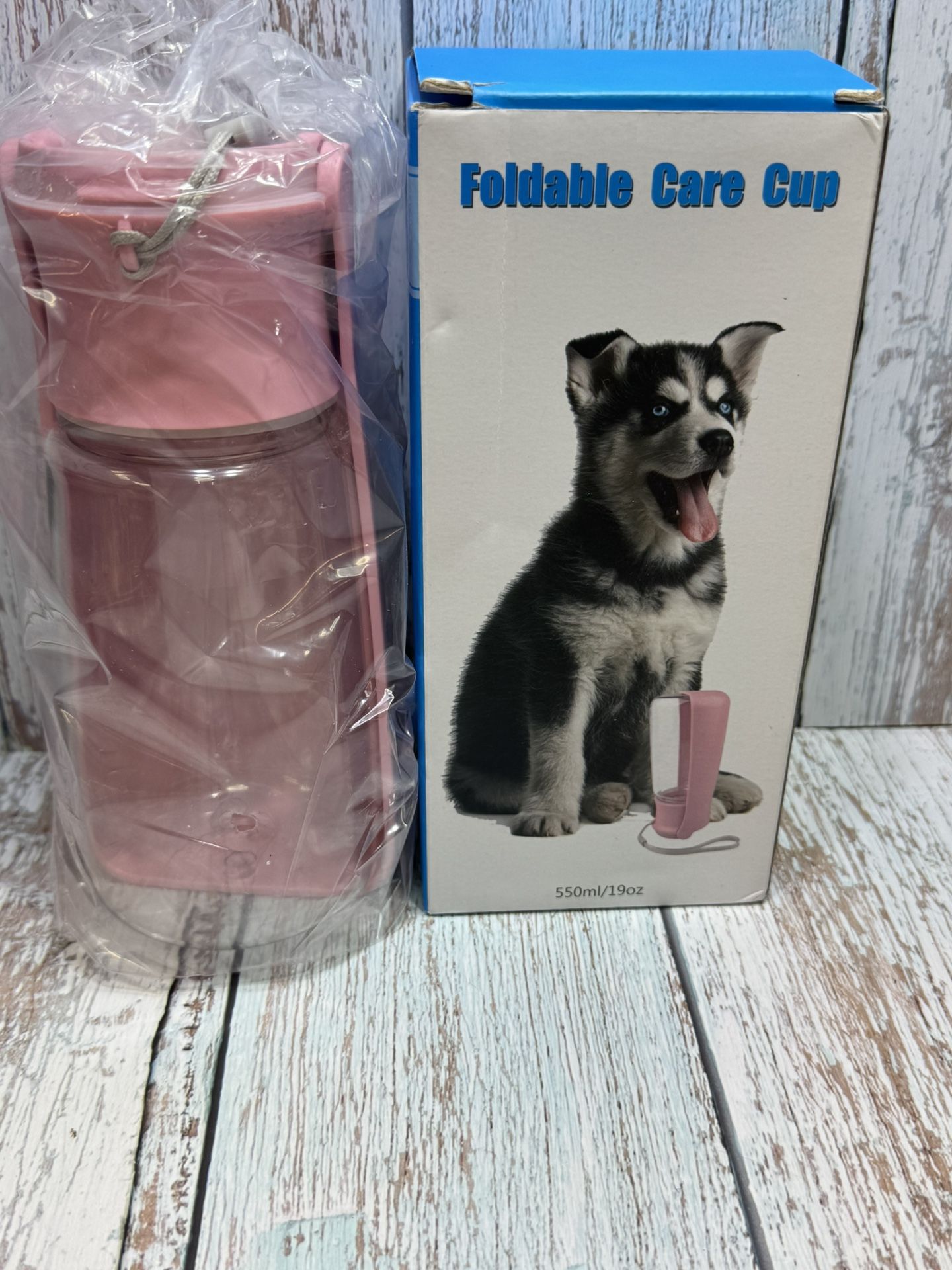 Foldable Care Cup Portable Water Dish for Pets Dog/Cats Travel Water Bottle Pink