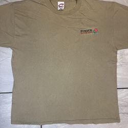 Vintage Purdue t shirt Boilermakers Beige Khaki Tan Rose Bowl 2001