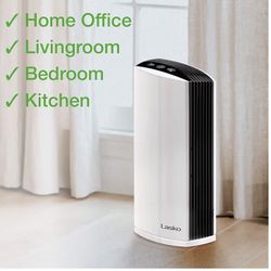 Lasko LP300 HEPA Tower Air Purifier with Timer for a Cleaner, Fresher Environment –2-Stage Filtration Removes Smoke, Odors, Pet Dander, Virus Sized Pa
