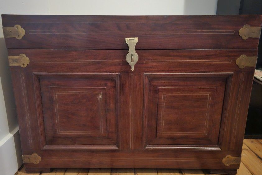 Antique Rosewood and Brass Chest 30x16x21