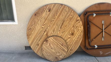 60 inch Round Table with Extra Top and Matching Lazy Suzanne