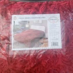 QUEEN  $40.00, KING  $42.00, CAL KING $44.00 SHERPA EMBOSSED BLANKET 