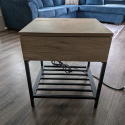 End Table With Built In Plugs 