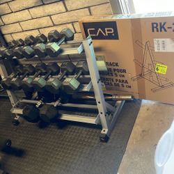 Racks, weights And Bench 