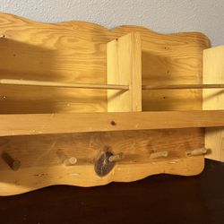 Rustic Mudroom/Entryway Shelf With Pegs