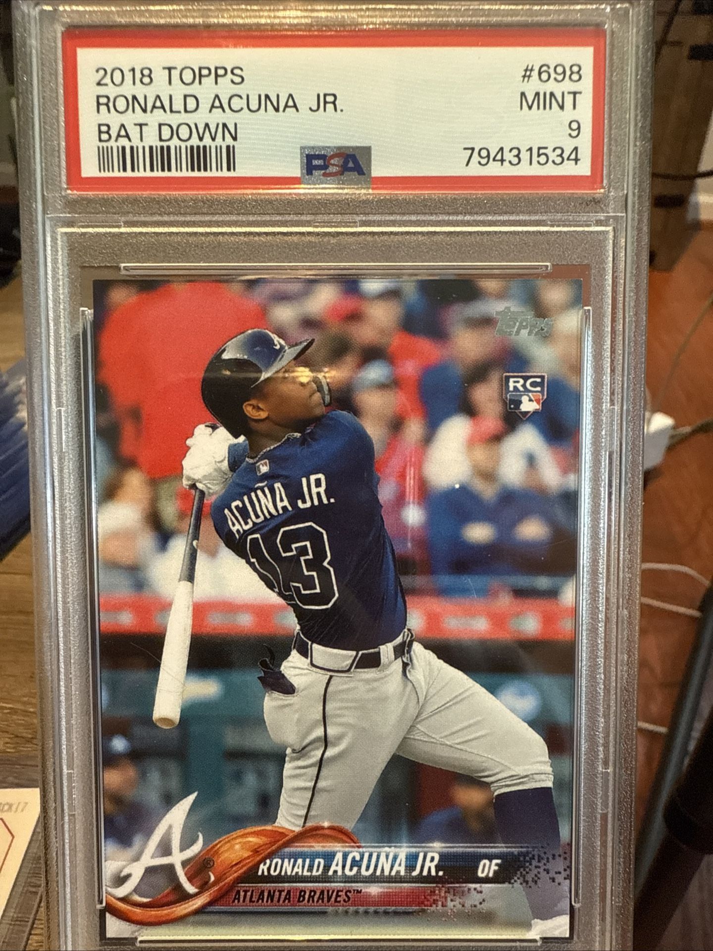 PSA 9 Mint - Ronald Acuna Jr. - Bat Down - RC