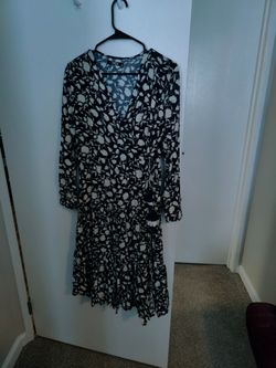 Wrap dress-blue flared