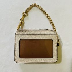 Coach 4” Card Wallet Zip Chain Strap
