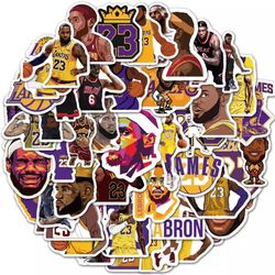 50 pieces Not Repetitive LeBron James Waterproof Stickers Pack 