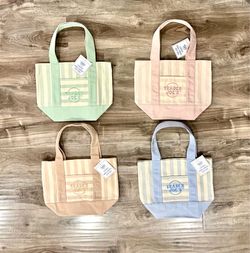 Set of 4 Trader Joe’s Summer striped mini totes for $40
