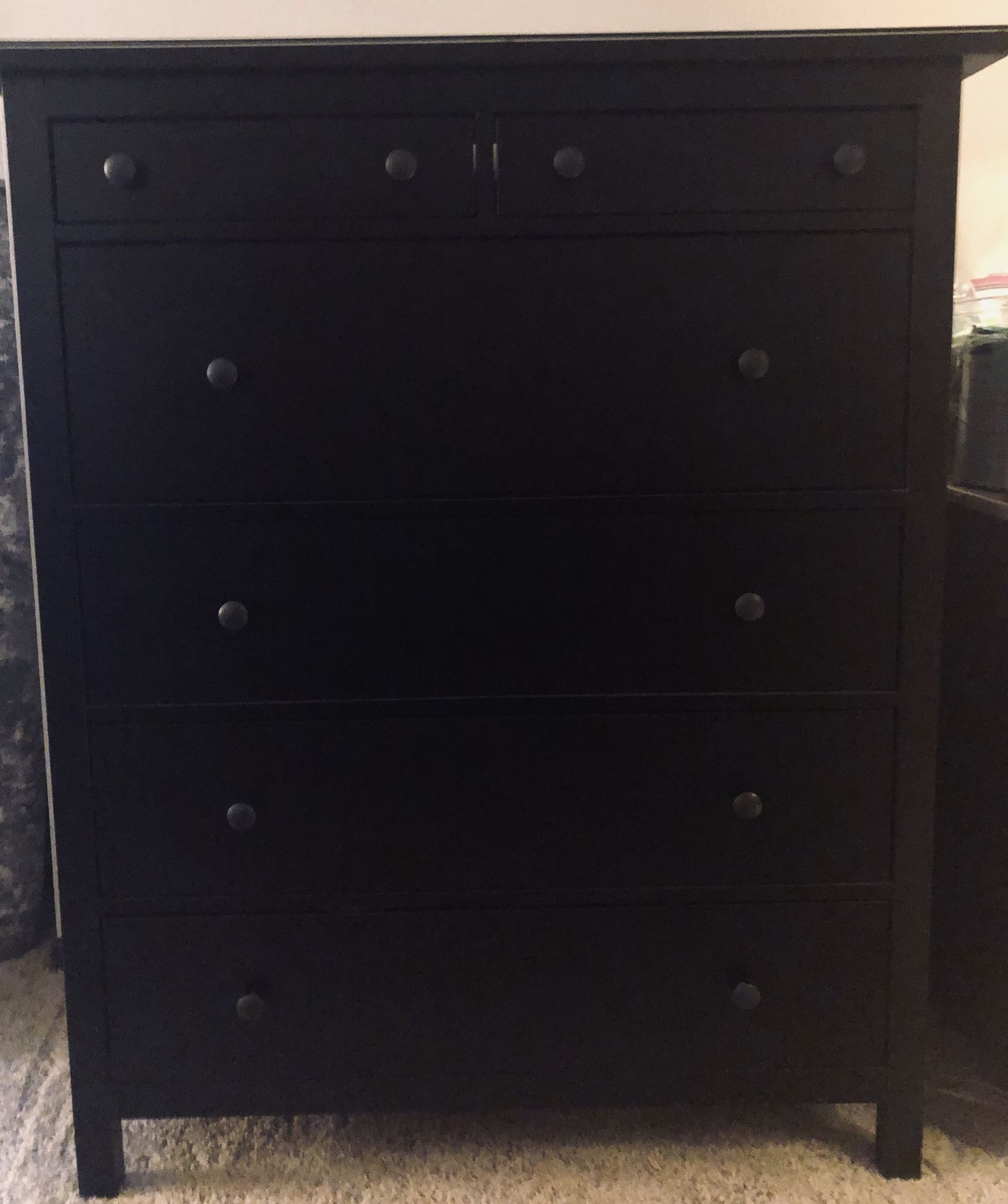 HEMNES 6-drawer chest, black-brown, 42 1/2x51 5/8 " (Glass Top Included)