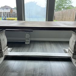 Dining Table With Bench & 6 Chairs 
