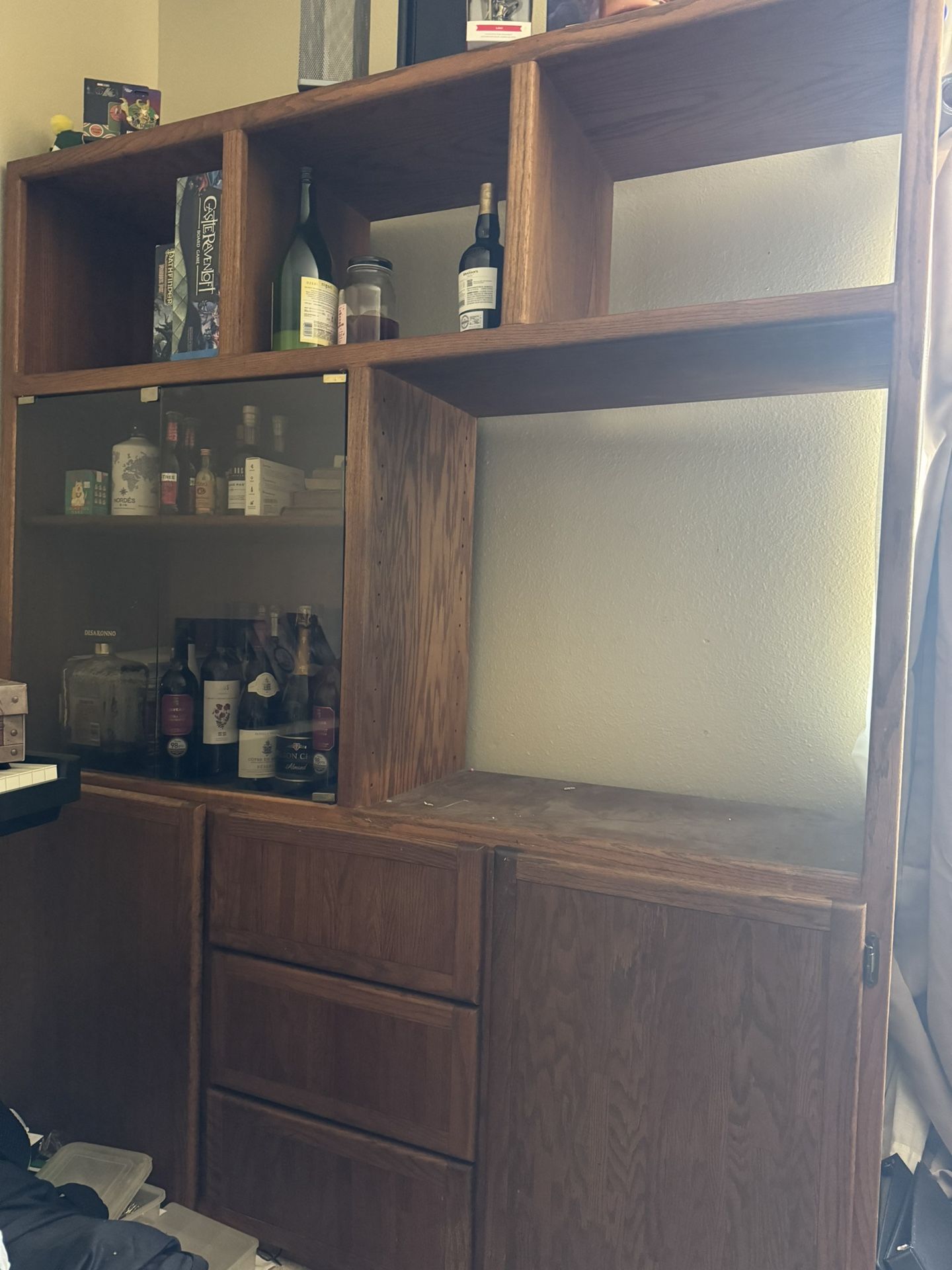 Solid Wood Entertainment Shelf