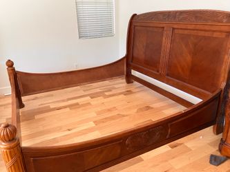 Solid wood king size frame and bed
