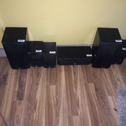 Set Of 7 Yamaha House Speakers With Sub With Bluetooth Receiver 