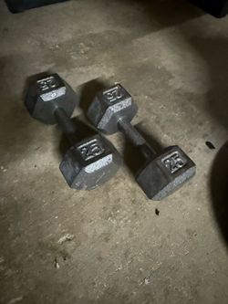 Pair of 25 lb dumb bells