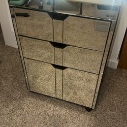 3 Drawer Mirrored File Cabinet