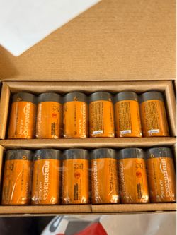 Amazon Basics 12-Pack D Cell Alkaline Batteries, 1.5 Volt, 5-Year Shelf Life, Long-Lasting Power, Reliable for Clocks and Emergency Use