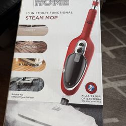 Platinum Home 10-in-1 Multi-Functional Steam Mop 1200W 0.3L Red w/ Accessories