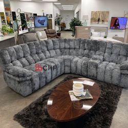 Transitional Power Reclining Sectional Sofa 