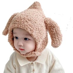 Lamb Wool Baby Winter Hat Earflaps Fleece Hats Toddlers Warm Beanie Skull Cap fo