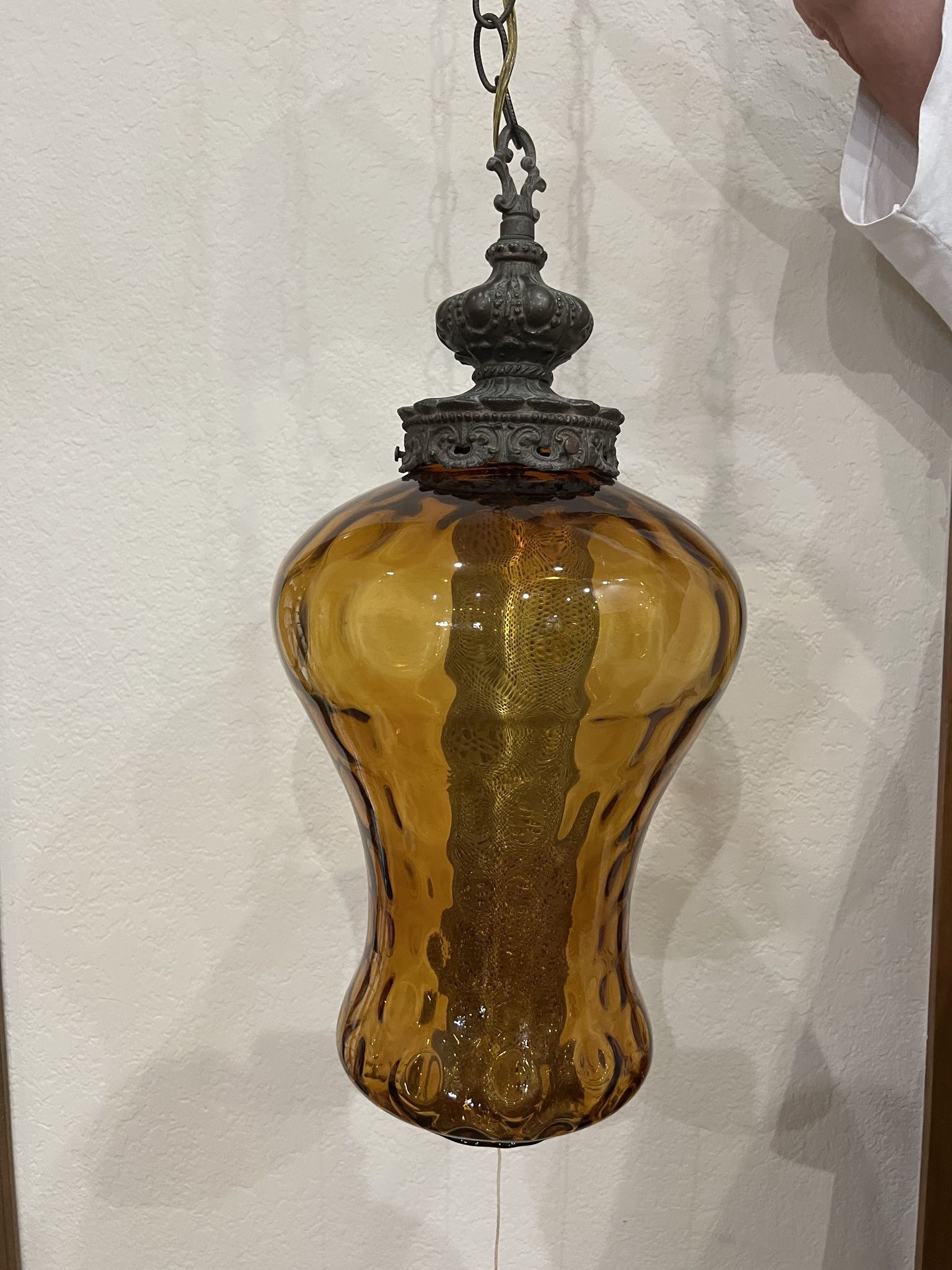 Vintage Amber Hanging Lamp