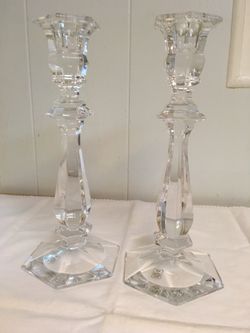 Tall lead crystal candlesticks taper candle holders