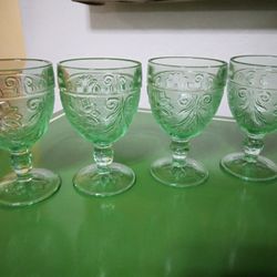 Vaseline Green 4 Set Glasses