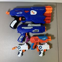 Set of 5 TWO Nerf GUN-DUAL STRIKE. Qual -Strike, GUN is Nerf -N-STRIKE