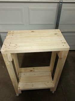 Small Table are storage cart with wheels