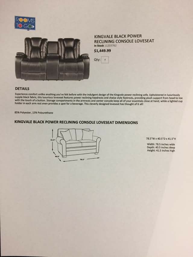 Leather Power Reclining Sofa Couch