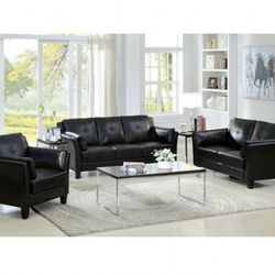 Black Sofa, Love Seat And Chair 