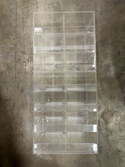 4 clear acrylic counter display rack , slatwall bin display or retail organizer.