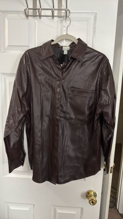 Brown Leather Shacket