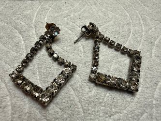 Vintage Rhinestone Earrings and Hair Clip Set