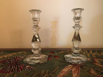 Clear Glass Candle Holder Set Of Two