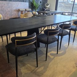 Brand New High-end Dining set with 10 Arhaus jagger armless dupe Dining Chairs 